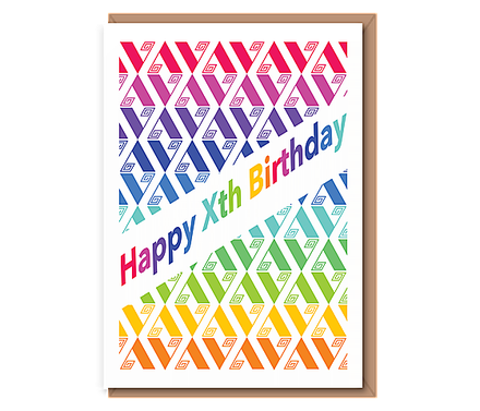 Geometric – rainbow – Happy Xth Birthday (custom age)