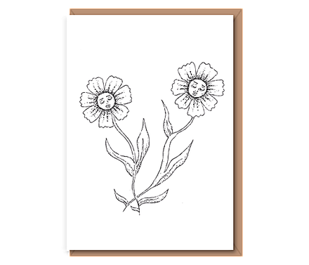 “Sleeping Daisies” 2 Flowers w/ Faces