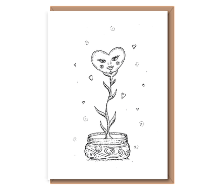 “Growing Gorgeous” 1 Heart Flower w/ Face