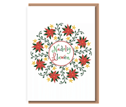 Nadolig Llawen Wreath – A6 card (matching wrap: WPNLW)