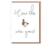 How the duck are you?