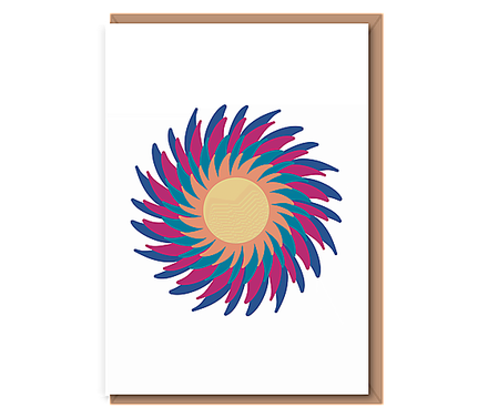“Rotational Flame” (A6 card) – has matching wrapping paper