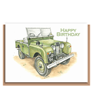 Vintage Green Land Rover (Happy Birthday) Landscape