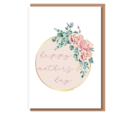 Happy Mother's Day – peach rose wreath