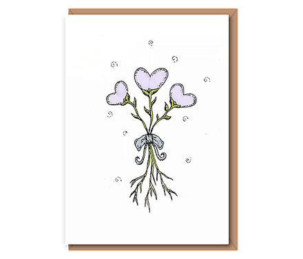 “A Bunch of Love” Bunch of Heart Flowers – colour