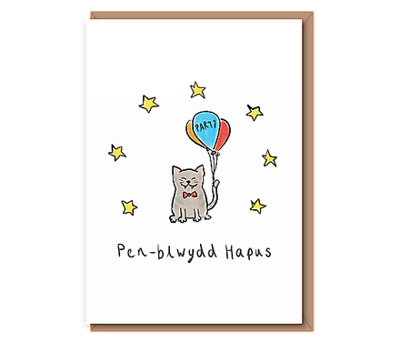 Party Cat – Pen–blwydd Hapus