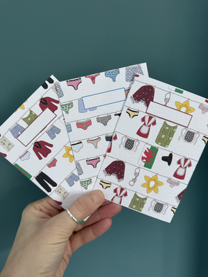 Set of 3 Laundry Day A6 Notebooks (Welsh Lady, Welsh Men's & Undies)