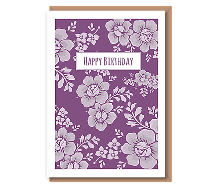 Happy Birthday – Plum floral