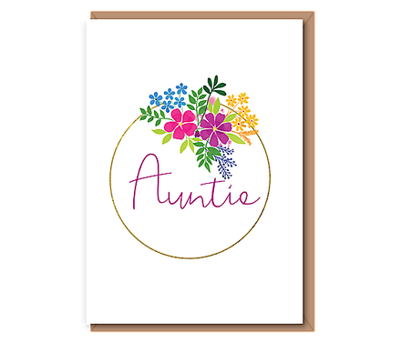 Auntie – floral ring