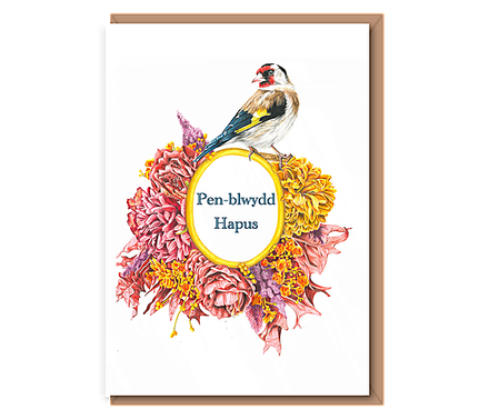 (Golden Finch) – Pen–blwydd Hapus