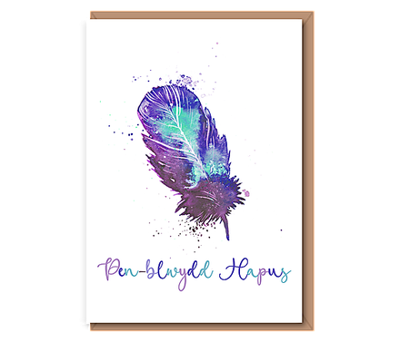 Penblwydd Hapus (Feather)