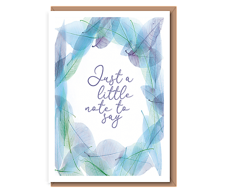 Just a little note to say (blue leaves)