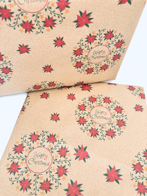 “Happy Christmas Wreath” (wrapping paper)